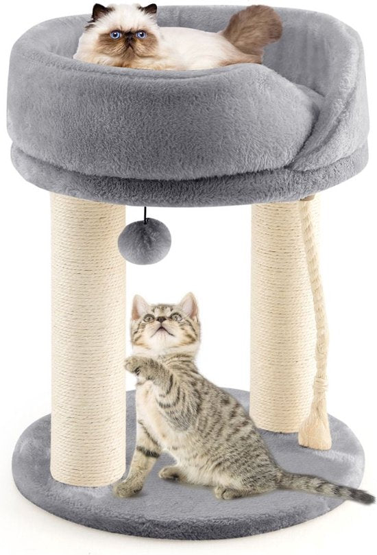 Coast Cat Tree Cat krabpaal met zachte stoel sistale toren voor katten grijs