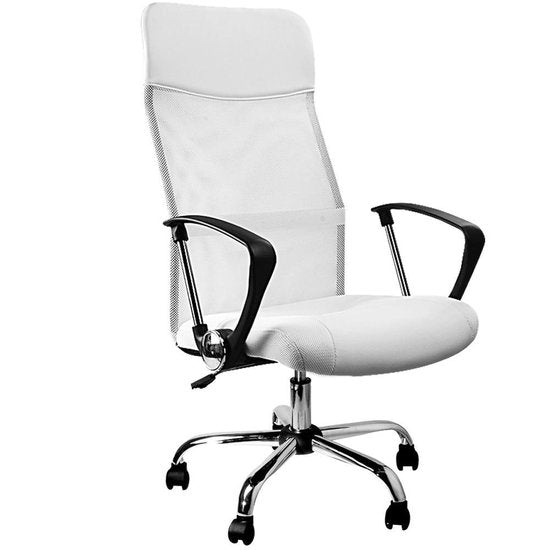 Casaria Bureaustoel met mesh wit