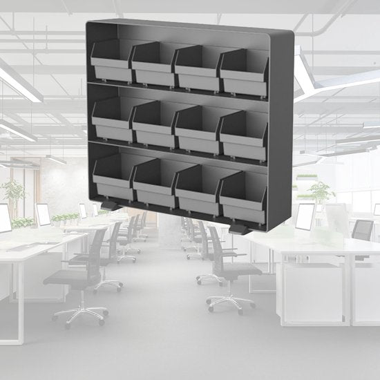 BRASQ Thee Organizer Zwart TB200 - Theedoos 12 vaks - keukenorganizer - Theedoos - Theezakjeshouder - Ruimtebesparend Opbergsysteem