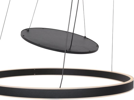 Steinhauer hanglamp Ringlux - zwart - metaal - 60 cm - ingebouwde LED-module - 3514ZW