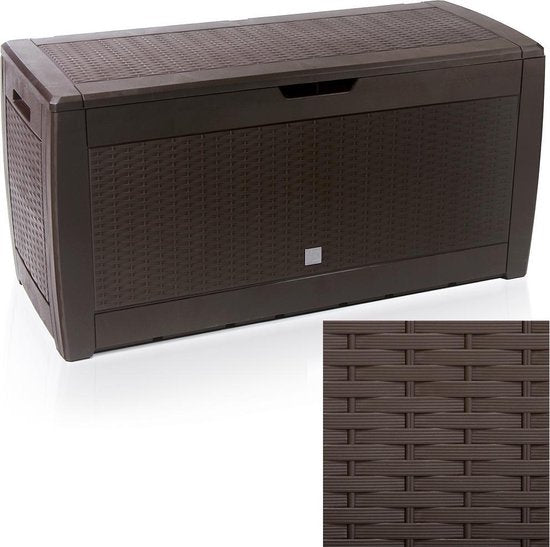 Casaria Opbergbox 310L - Weerbestendig Wielen Rotan-look - Bruin