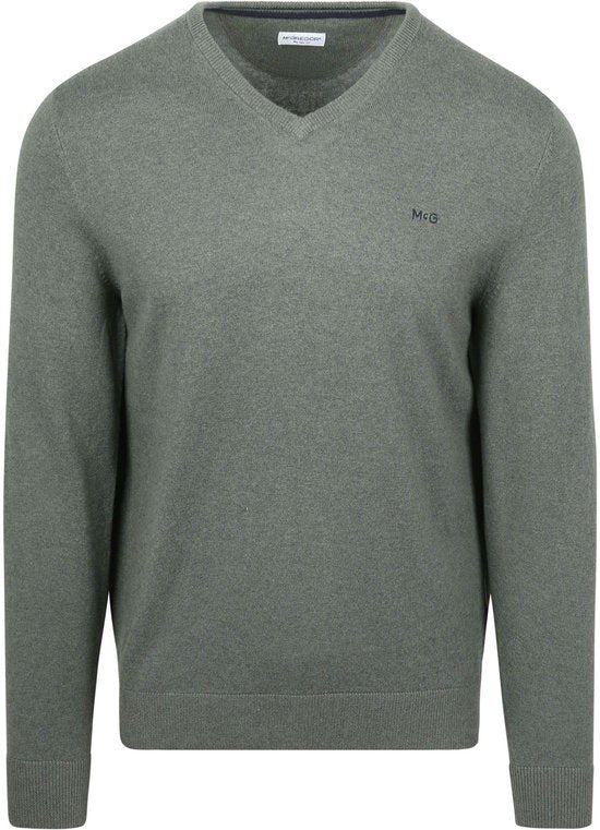 McGregor Trui Merinowol V-Hals Sage Groen - Maat S - Heren - Pullovers