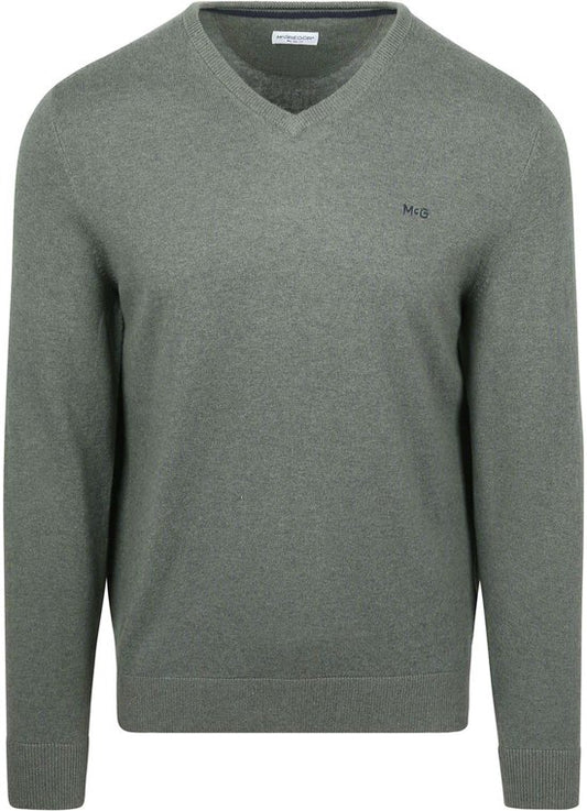 McGregor Trui Merinowol V-Hals Sage Groen - Maat S - Heren - Pullovers