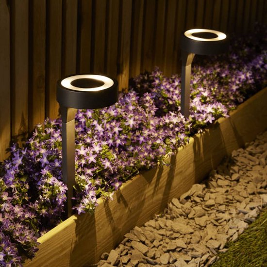 Luxform AYR Orange - Solar Tuinlampen 2 stuks - LED - Zwart