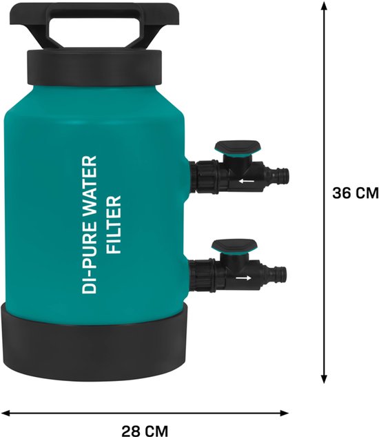 VONROC DI-Puurwaterfilter – Deïonisatiefilter - alternatief osmose water - Incl. 4.5L mengbedhars, TDS-meter, slang en koppelingen