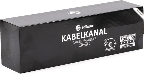 Stilemo Kabelgoot Bureau 2 Delig - Cable Management - Kabelhouder 43 CM - Kabelbox - Kabel Organiser 5 KG Draagkracht - Opberbox Stekkerdoos - Zwart - Incl. Accessoires