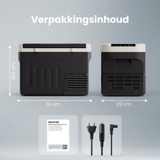 Auronic Elektrische Koelbox - Compressor - 30L - 12V en 240 volt - Camping Koelkast - Frigobox Auto - Groen