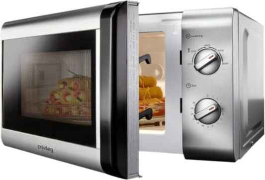 Privileg – Solo Magnetron – 44x33x25,8 cm – Wit Metaal & Kunststof – 800 Watt & 20 Liter – 5 Vermogensniveaus & Ontdoooifunctie – Compacte Keukenmagnetron – MM820CTB-PM