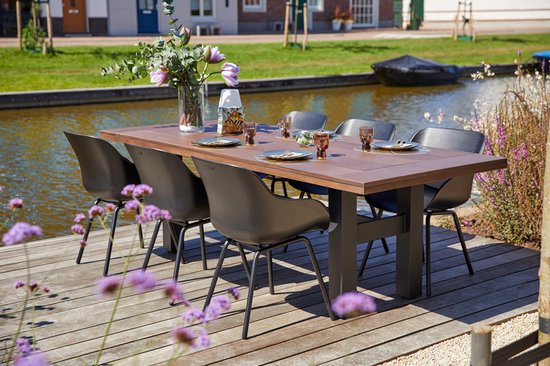 Hartman Sophie elegance tuinstoel - Zwart - set van 2 - zwart rondo onderstel
