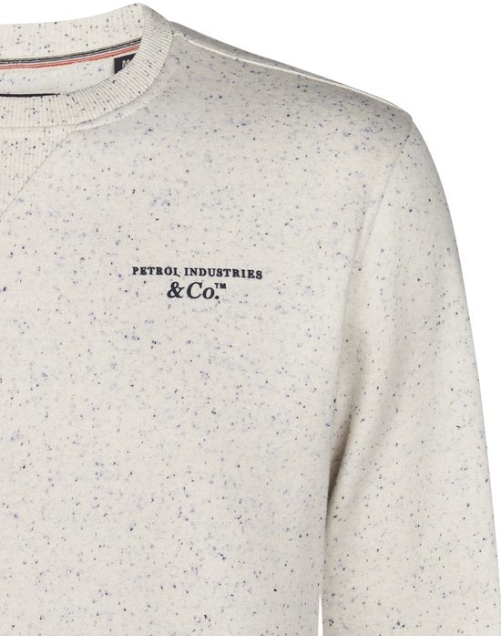 Petrol Industries - Heren Logo-print Sweater Pagosa - Wit - Maat L