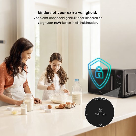 Saaf Magnetron - 20L - Touchscreen - 8 Programma's - Ontdooi Functie - Microgolfoven - Microwave - 700W - Zwart - Saaf
