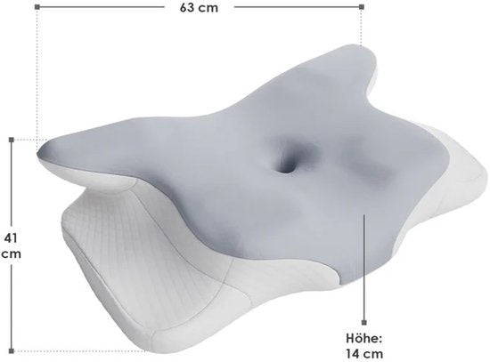 Nekkussen - Memory Foam - Wit / Grijs - Set van 2