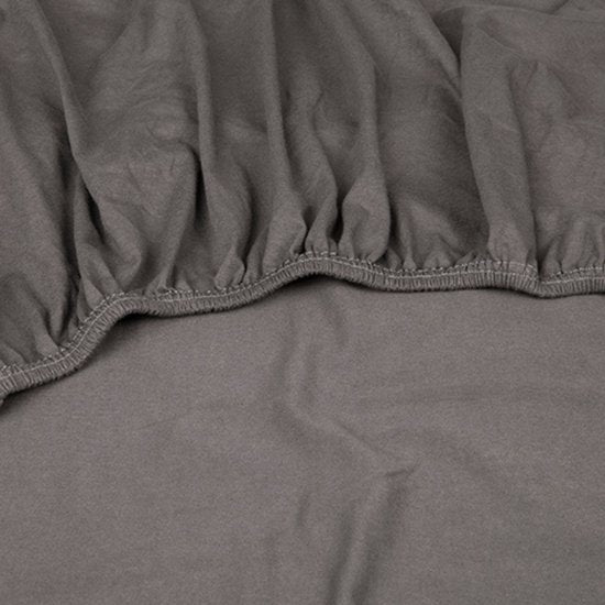 Kayori Shizu Splittopper Hoeslaken Jersey - 180x200-220cm - Matrasdikte 12 cm - Biologisch Katoen - Antracite