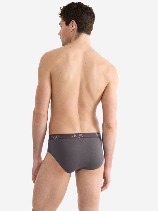 Sloggi Start Midi 2-Pack Slip - Heren - Katoen/Elastaan - Regular Waist - Elastische Band - Zwart/Grijs - Maat XL