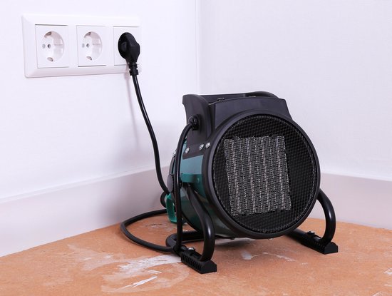 VONROC Elektrische kachel - Straalkachel - ventilatorkachel - keramisch - 3 standen: 1000W/2000W/ventilator - voor ruimten tot 20m2 - groen