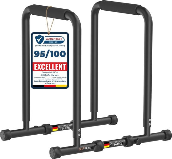 DH FitLife Dip Bars | Dip Station | Verstelbaar | Parallettes Calisthenics Trainingsapparatuur