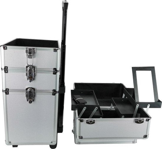 VDD Visagie koffer - Aluminium - Zilver - 25x35x76cm