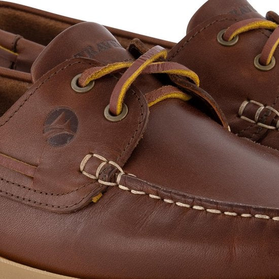 Travelin' Exmouth Heren - Leren Moccasins met veter - Maat 42 - Boot schoen - Bruin Leer