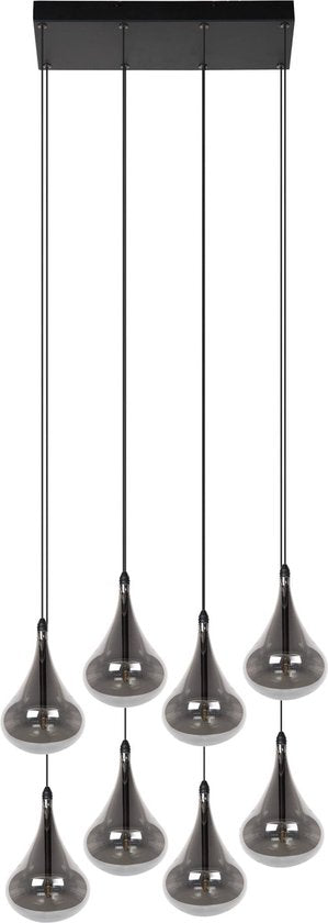 Lucide TEARS - Hanglamp - LED Dimbaar - G4 - 8x1,5W 3000K - Zwart