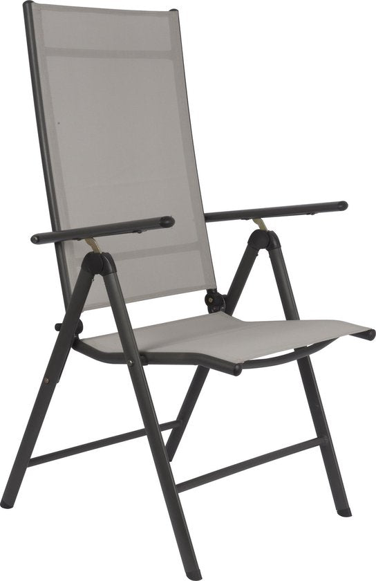 Lifetime Garden Stoelset Santiago - 7 Posities - Lichtgewicht - Inklapbaar - 2 stuks - Grijs