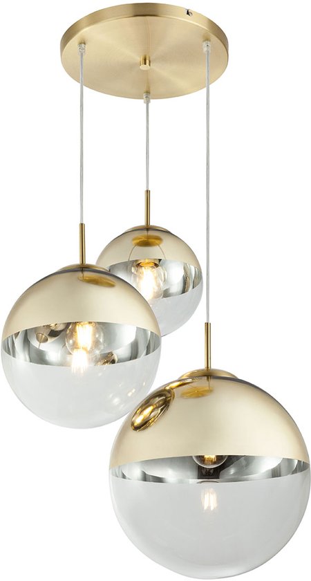 Globo - hanglamp - Varus - goud - glas - Ø 51cm - E27 - 15855-3
