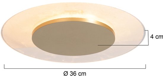 Steinhauer - plafonniere - Lido - goud - metaal - Ø 36cm - LED - 7798GO