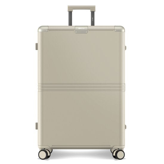 ONYX Hybrid Pro Check-in Koffer Large 100 Liter - Gerecycled Polycarbonaat en Ritsloos Design - Reiskoffer met TSA slot en Spinner wielen - Lichtgewicht Trolley met Laptopvak - Ivory White