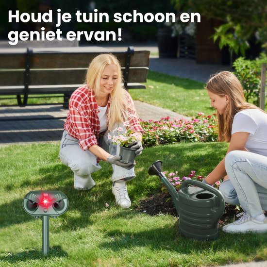 Kattenverjager - 2 Stuks - Ultrasone Muizenverjager - op Zonne Energie - Tegen Ongedierte - Groen - van Faas