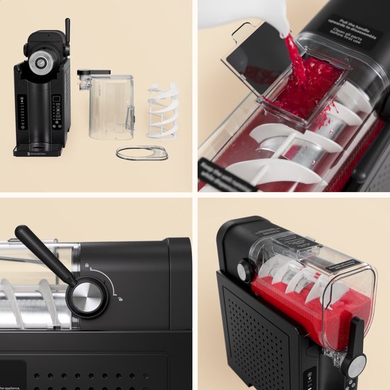 KitchenBrothers Slush Puppy Maker - 1,6L - 6 Standen - BPA-vrij - Slushi Machine - Ijsmachine - Zwart