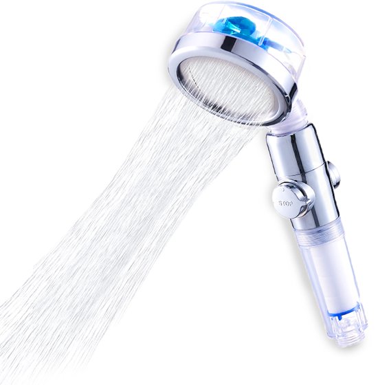 Aquadon EcoTornado - waterbesparende & drukverhogende douchekop - 360° draaibare handdouche - douchekop met antikalkfunctie - beschermt huid & haar