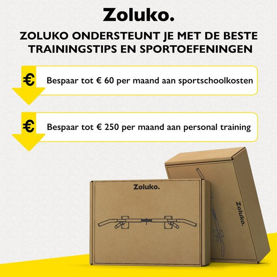 Zoluko Professionele Pull Up Bar Wandmontage - Incl. E-book - 150kg Draagkracht - Eenvoudige Bevestiging - Optrekstang Fitness - Pull Up Station voor Thuis Sporten - Chin Up Bar - Wit