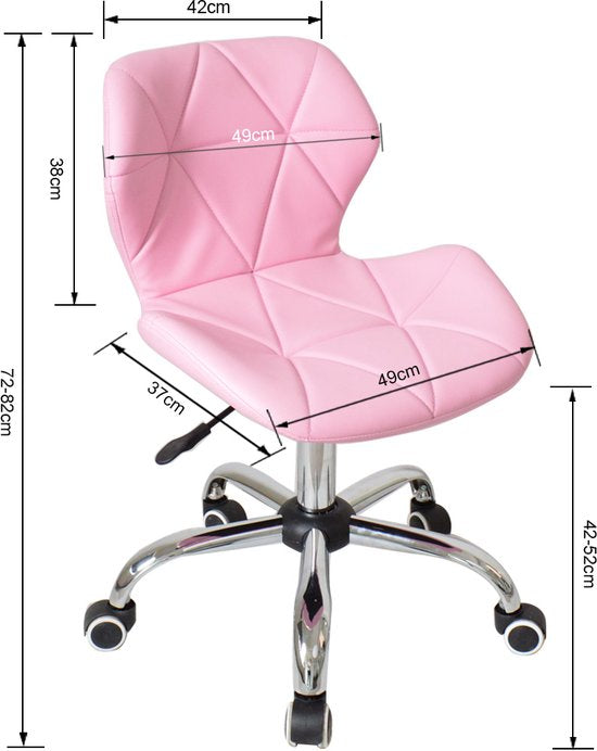 Bureaustoel modern design - directiestoel - hoogte verstelbaar - roze