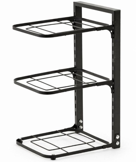 Ceruzo Verstelbaar Pannenrek - 3 lagen-Ruimtebesparend- Koolstofstaal – 23 x 27 x 43 cm