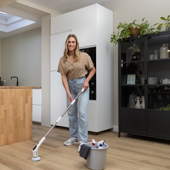 GoScrub® Cleaning King V2 - Elektrische Schoonmaakborstel – Elektrische Schrobber - Schrobborstel – voor badkamer of keuken – Schrobber Met Steel - 9 opzetstukken
