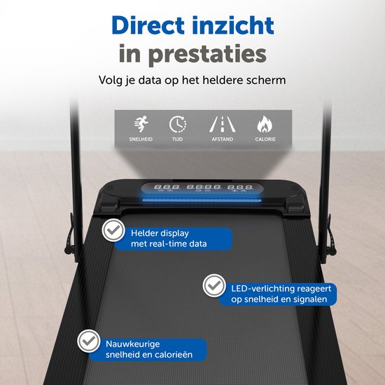 ACTYV Loopband Inklapbaar 1-12km/u - Inclusief Smeerolie, Beschermmat - Hardloopband - Treadmill - Wandelband - Walking pad - Voor Thuis - Elektrisch - Opvouwbaar
