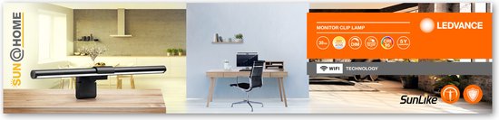 LEDVANCE Armatuur: voor computermonitor, SunHome Office Light / 2,5-W, 5 V, stralingshoek: 11-, Tunable White, 22- … 5-K, behuizingsmateriaal: plastic, IP2-