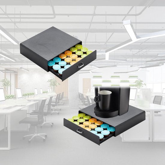 BRASQ Capsulehouder voor Dolce Gusto Capsules - Opbergbox met Lade - 30 Cups - Koffiecups houder Zwart