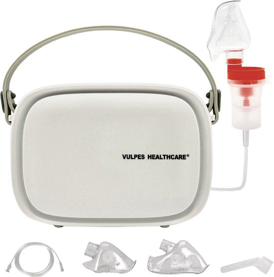 Vulpes Goods® HealthCare – Ultrasone Vernevelaar – Inhalator – Voor Kinderen, Volwassenen & Baby’s – 3 Mondstukken