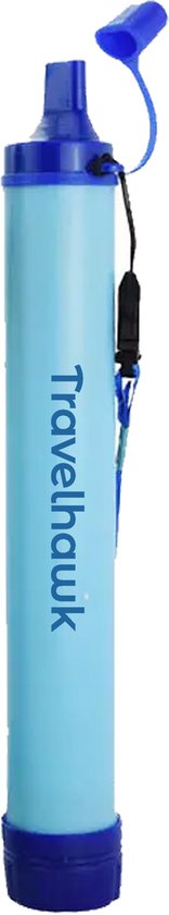 Travelhawk Waterfilterrietje - Waterfilter - Waterfles - Buitenleven - Overleven - BPA-vrij - Filtert 1500L