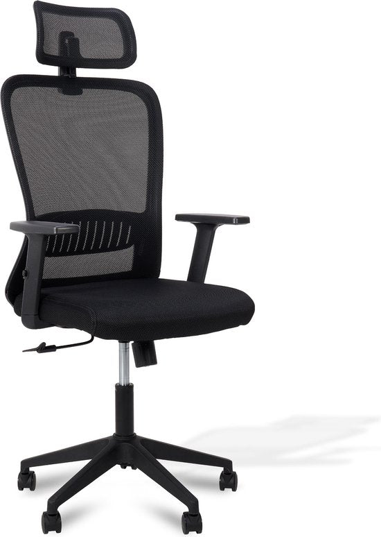 Infinity Goods Ergonomische Bureaustoel - Bureaustoelen Voor Volwassenen - Volledig Verstelbaar - Office Kantoor Chair - Zwart