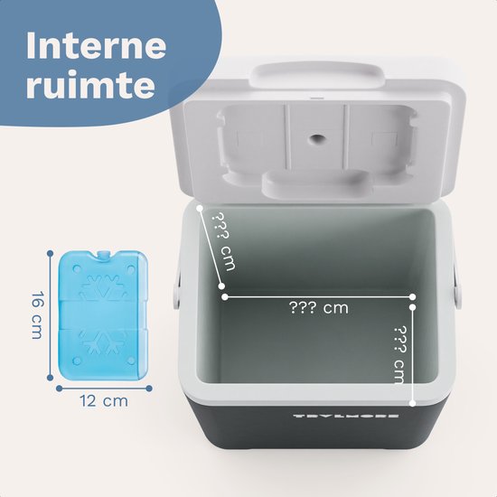 TRVLMORE Koelbox 7L - Frigobox - Inclusief Koelelement - Koelbox Klein - Antraciet