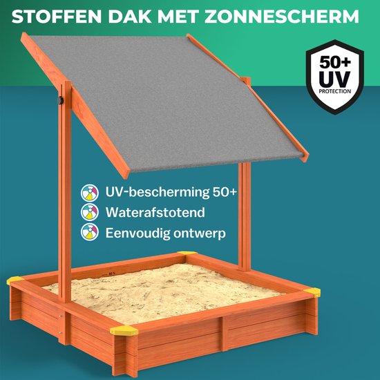 Spielwerk Zandbak - Hout Zonnedak UV 50+ Max - 140x140x120cm