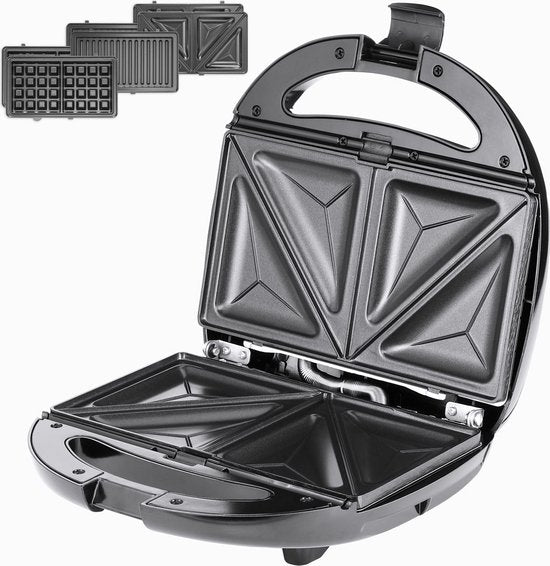 Monzana Tosti Apparaat – Antiaanbaklaag 23x22x10cm 800W – Zwart