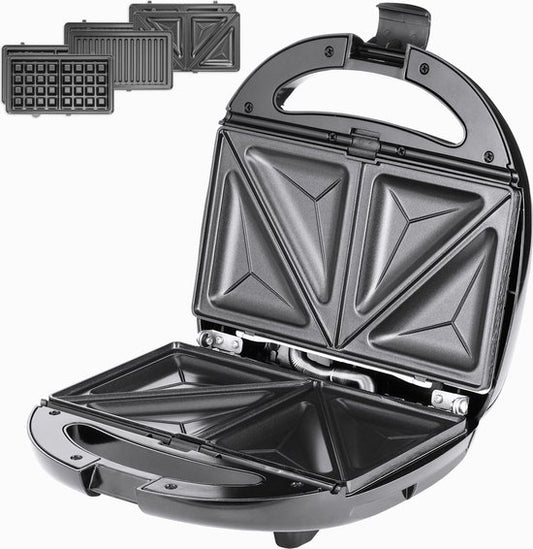 Monzana Tosti Apparaat – Antiaanbaklaag 23x22x10cm 800W – Zwart
