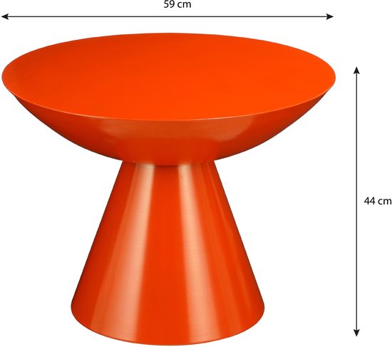 Mica Decorations Celise Bijzettafel - H44 x Ø59 cm - Metaal - Oranje