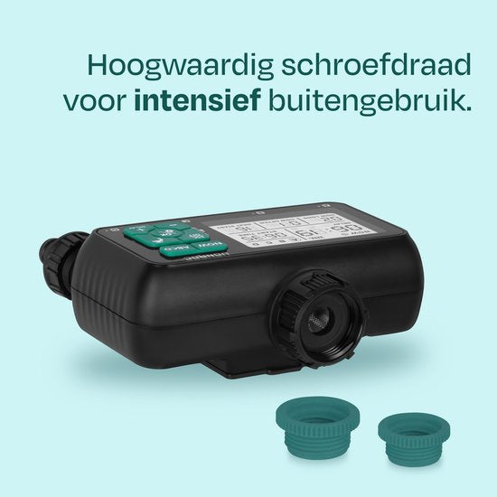 VONROC 4-weg watertimer – Besproeiingscomputer voor 4 zones – Instelbare bewateringstijd en -frequentie per zone