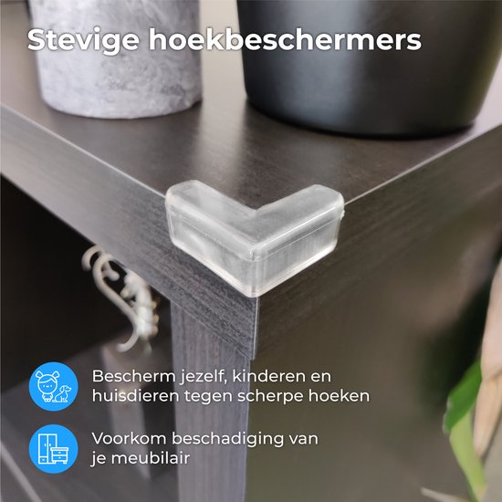 Nuvance - Hoekbeschermers Baby - 12 stuks - Hoekbeschermer met Sterke Stootrand - Hoekbeschermers voor Tafel - Tafelhoek beschermers voor Kinderen - Hoekbescherming - Transparant
