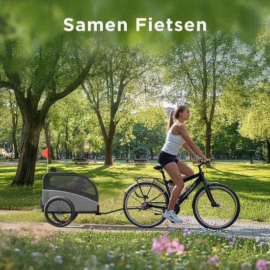 Trevopet® Hondenfietskar - Opvouwbare Fietskar Hond - Hondenkar - Geschikt voor E-Bikes - Tot 40 kg - Voor Middelgrote & Grote Honden - Zwart