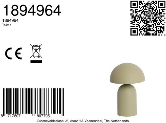 Light & Living - tafellamp - Tolima - groen - metaal - bureaulamp - E27 - 1894964
