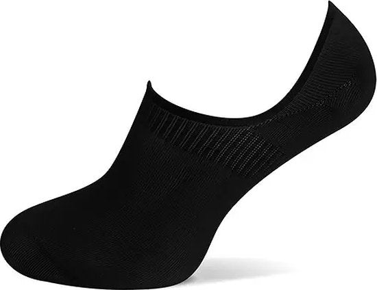 2-paar onzichtbare Footies bamboe - Lage bamboe sneakersokken - Kousenvoetjes voor dames en heren - 38 - Zwart